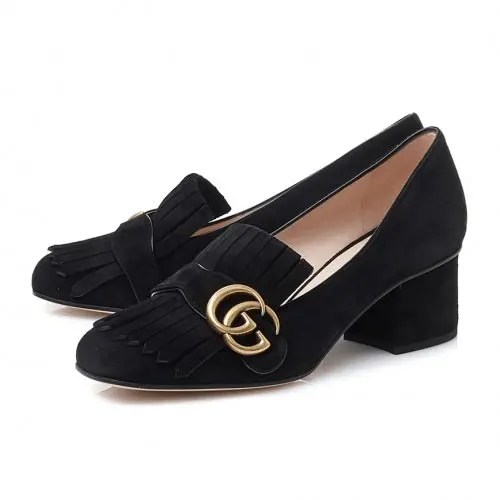 Giày Gucci Leather Mid-Heel Pump 408208-C2000-1000 - Ảnh 4