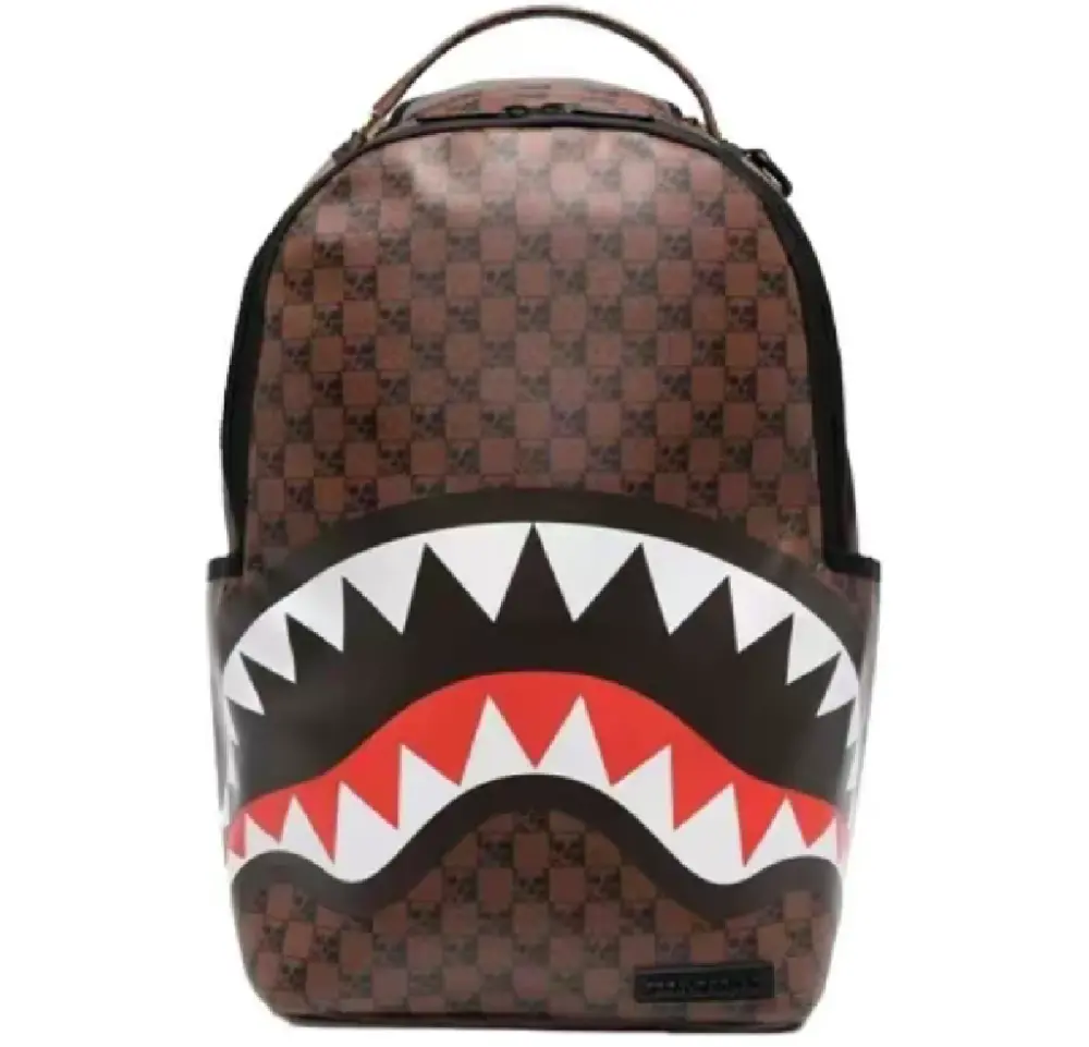 Balo Sprayground Skull Check In Paris Brown 910B3554NSZ