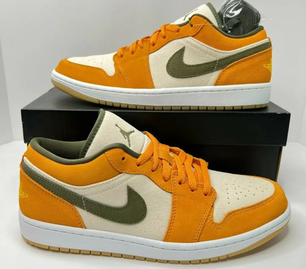 Giày Nike Air Jordan 1 Low ‘Orange Olive’ DH6931-102 - Ảnh 4