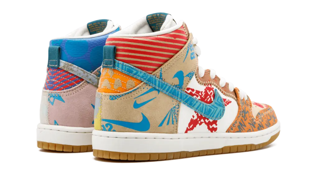 Giày Nike Thomas Campbell x SB Dunk High 'What The' 918321-381 - Ảnh 3