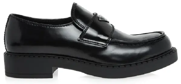 Giày Fabstyle 21FW Prada Logo Brushed Leather Loafers 'Black' 2DE127-055-F000