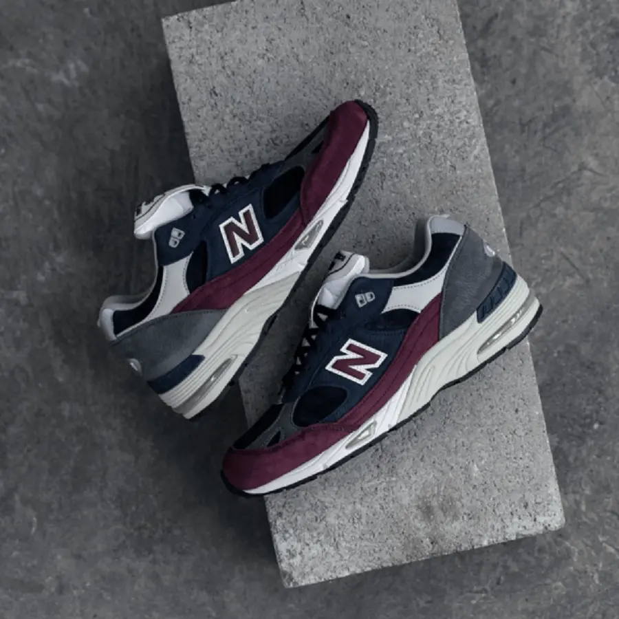 Giày New Balance 991 Made in England ‘Navy Burgundy’ M991RKB - Ảnh 4