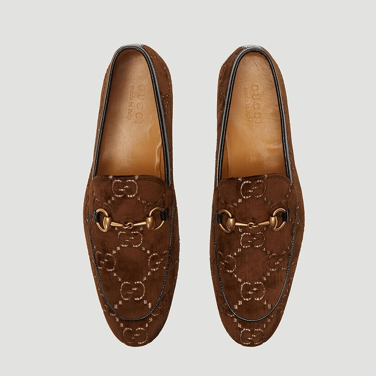 Giày Gucci GG Loafers Horsebit Brown Velvet 430088-9JT80-2091 - Ảnh 4