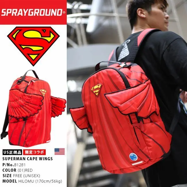Alternative view of Balo Sprayground Superman Cape Wings Backpack