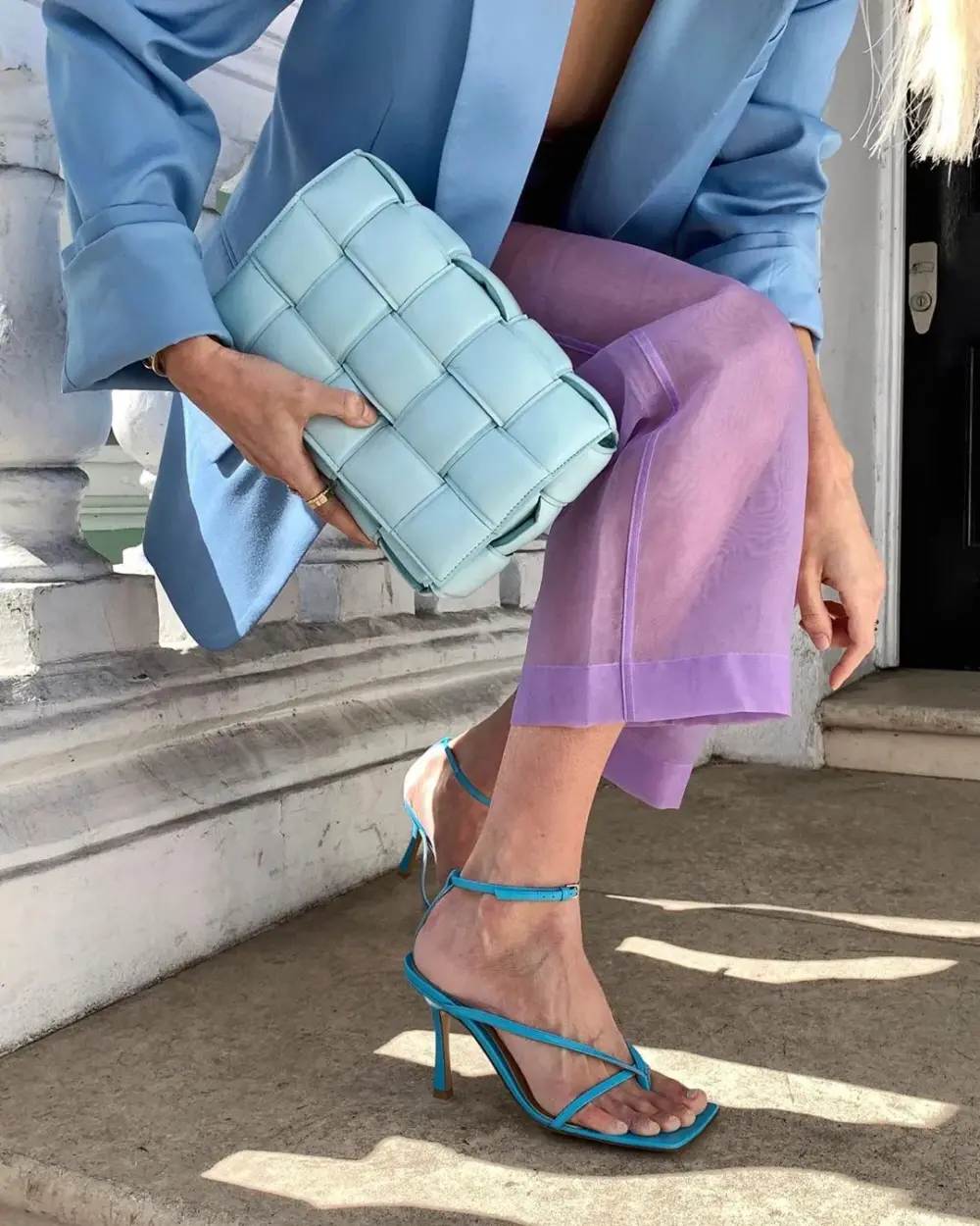 Giày Cao Gót Bottega Veneta Sandal 'Aquarium' 608835VBSF04839 - Ảnh 5