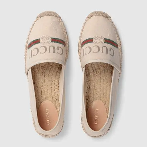 Giày Gucci Wmns Logo Canvas Espadrilles 'Off White' 525882-9SJ10-9074 - Ảnh 3