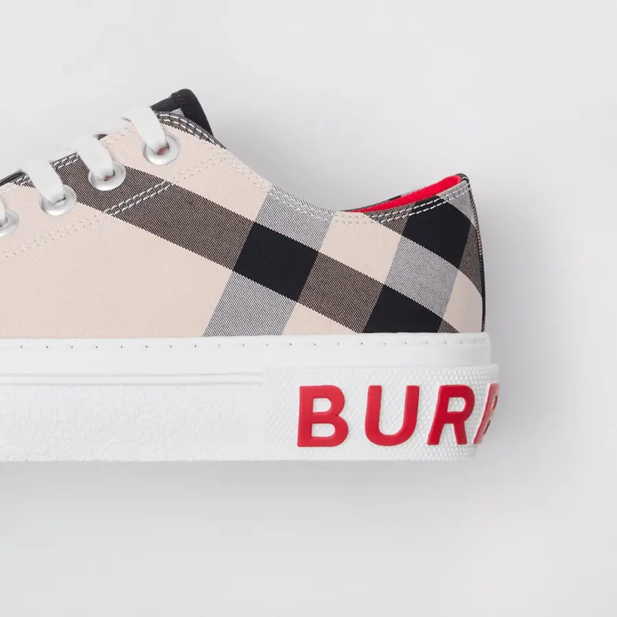 Giày Burberry Check Cotton Sneakers 'Buttermilk' 80525651 - Ảnh 4