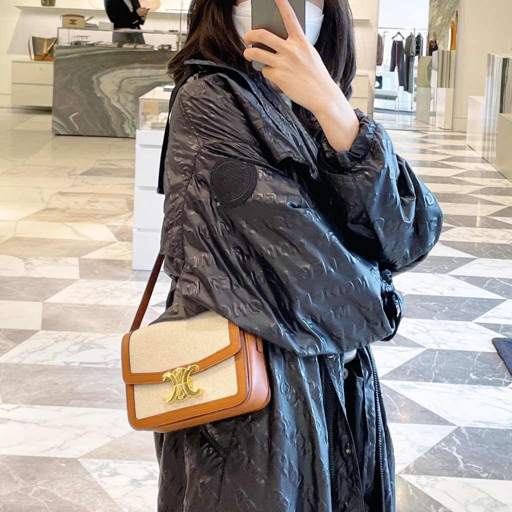 Túi Celine Teen Triomphe 'Tan White' 188882BGI-04LV - Ảnh 3