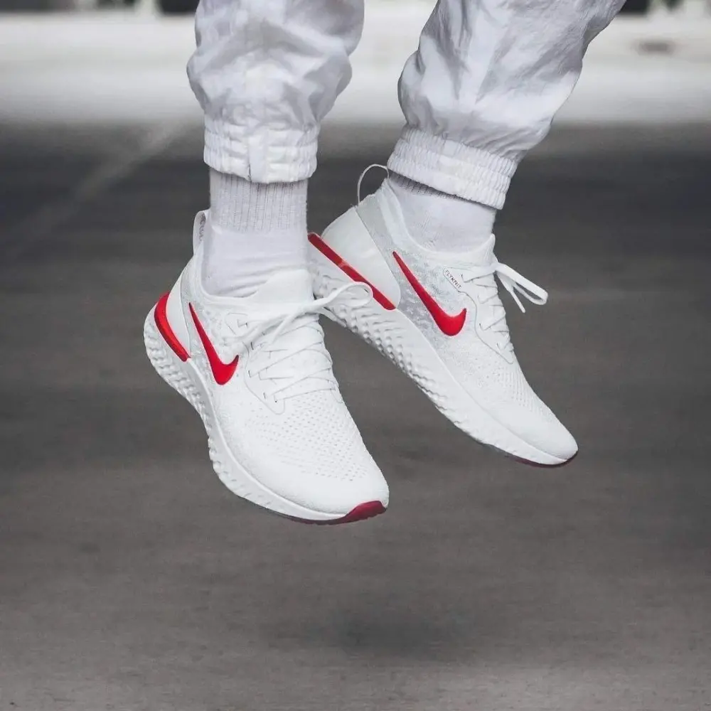Alternative view of Giày Nike Epic React Flyknit 'White University Red' 943311-106