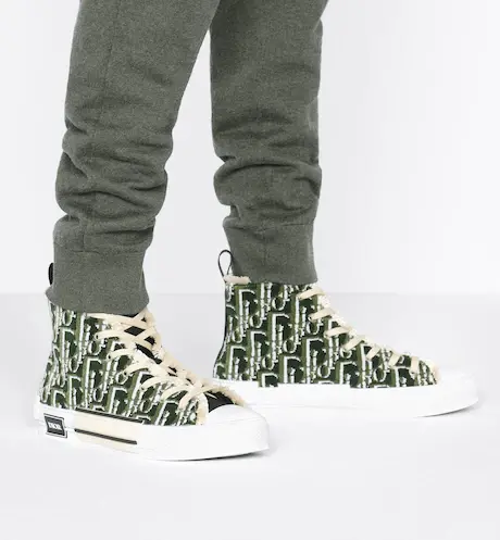 Giày Dior B23 High Top Sneaker Olive Dior Oblique Tapestry 3SH129ZGT-H660 - Ảnh 3