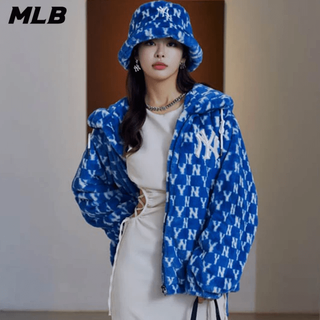 Áo MLB Monogram Plush Fleece Jumper NY Yankees 3AJPF1816-50BLD - Ảnh 5
