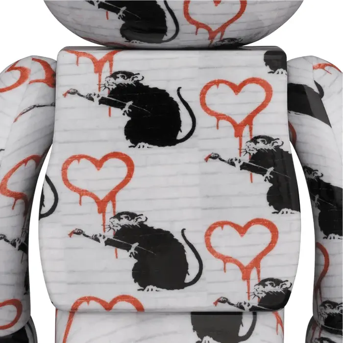 Alternative view of Mô Hình Brandalism Be@rbrick 100% + 400% 'Love Rat' 96334-LRT-0104