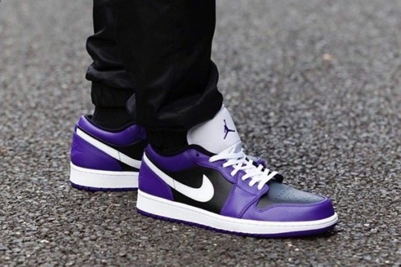Giày Nike Air Jordan 1 Low GS "Purple Black" 553560-501 - Ảnh 4