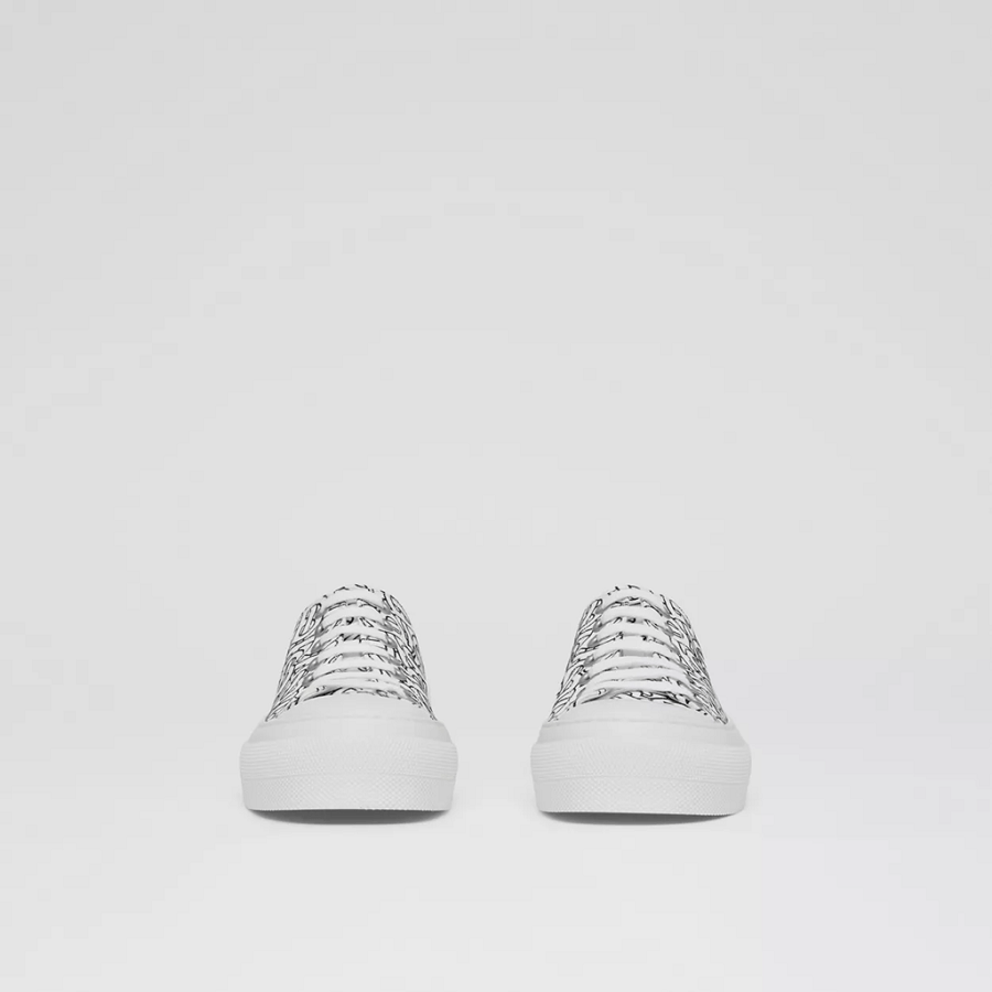 Giày Burberry Monogram Print Cotton 'Optic White' 80489101 - Ảnh 5