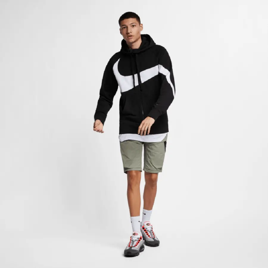 Áo Nike Sportswear Hoodie Black White AR3084-010 - Ảnh 6