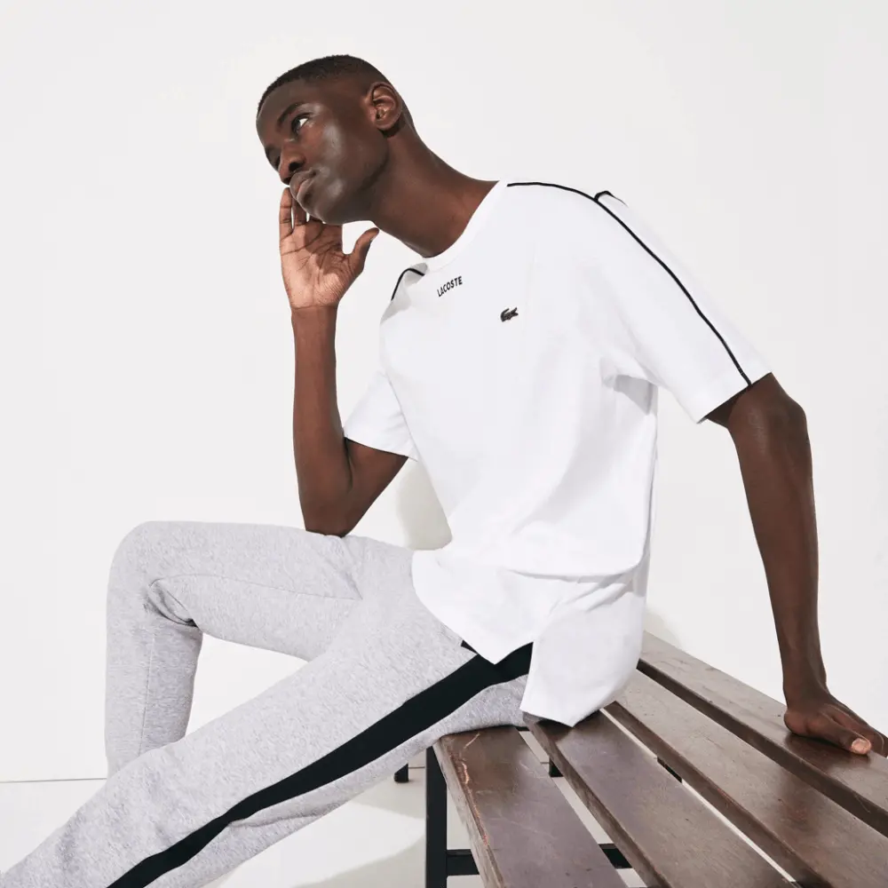 Alternative view of Áo Lacoste Sport Piped Cotton T-Shirt White TH4915-BLD