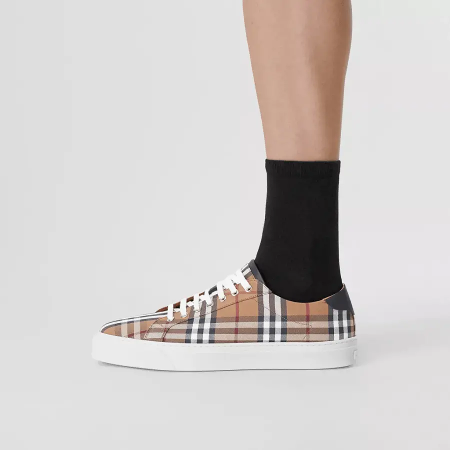 Alternative view of Giày Burberry Check Cotton Leather 'Birch Brown' 80481561