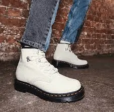 Alternative view of Giày Dr.Martens 101 Hardware Virginia Leather 'White' 26862115
