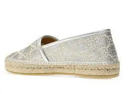 Alternative view of Giày Gucci Women's Heritage Gg Lamé Espadrille In Silver 619960-2AW10-1090