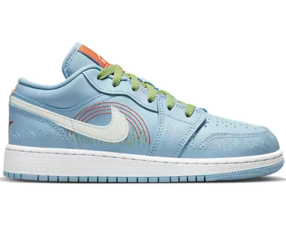 Giày Nike Air Jordan 1 Low SE GS 'Blue Stitch' DO8227-400