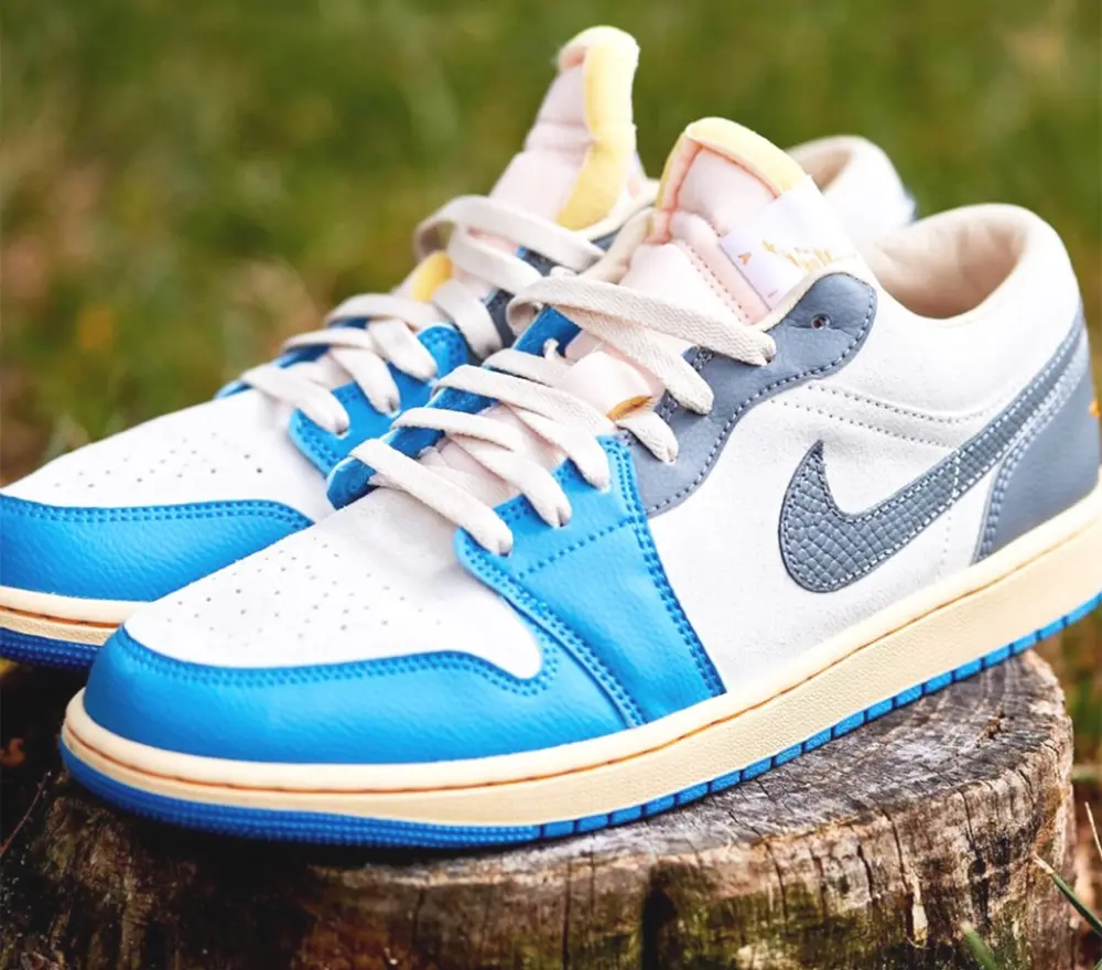 Giày Nike Air Jordan 1 Low 'Vintage UNC Grey' DZ5376-469 - Ảnh 5