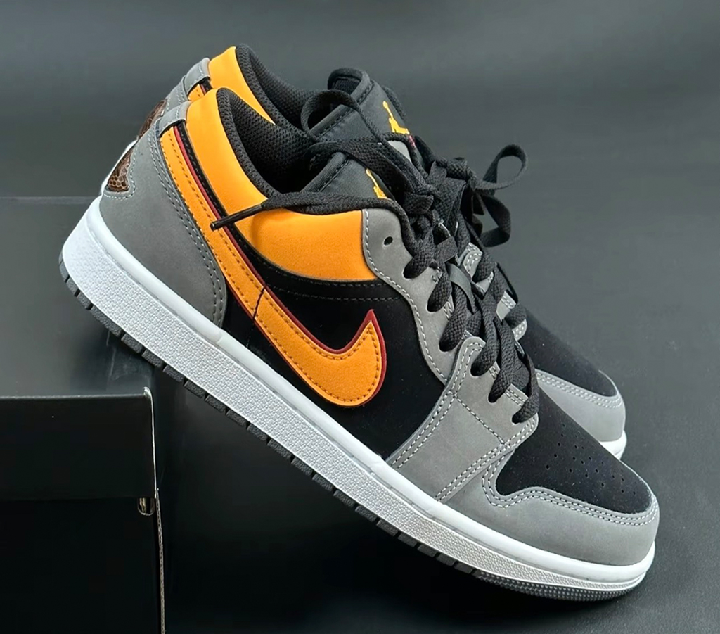 Giày Nike Air Jordan 1 Low Black Grey Orange FN7308-008 - Ảnh 5
