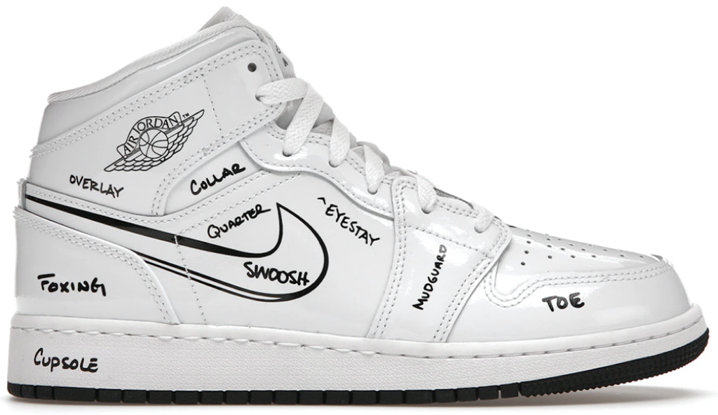 Giày Nike Air Jordan 1 Mid GS ‘Schematic’ DQ1864-100