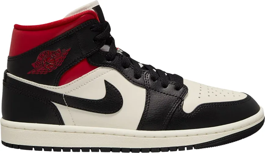 Giày Nike Air Jordan 1 Mid 'Black Sail Gym Red' BQ6472-061