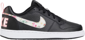 Giày Nike Court Borough Low VF GS 'Floral Swoosh - Black' BQ7031-001