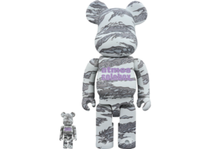 Mô hình Bearbrick x Atmos x Solebox 100% & 400% Set Grey