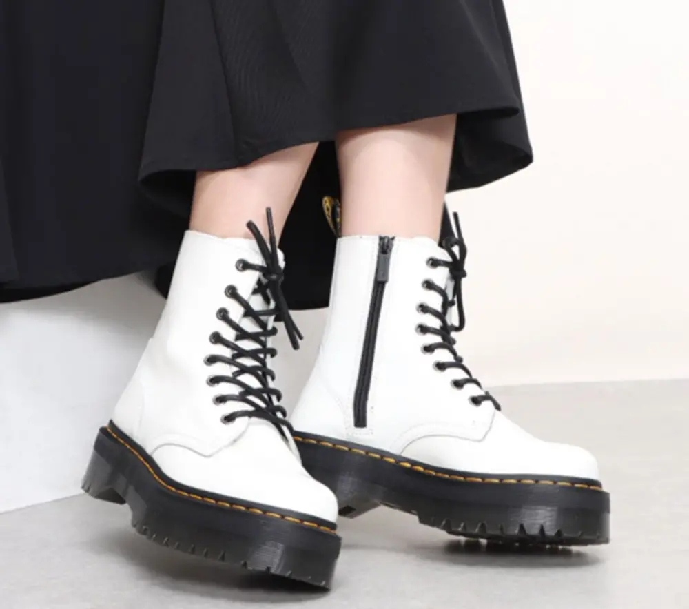 Giày Dr.Martens JADON Polished Smooth White 15265100 - Ảnh 4