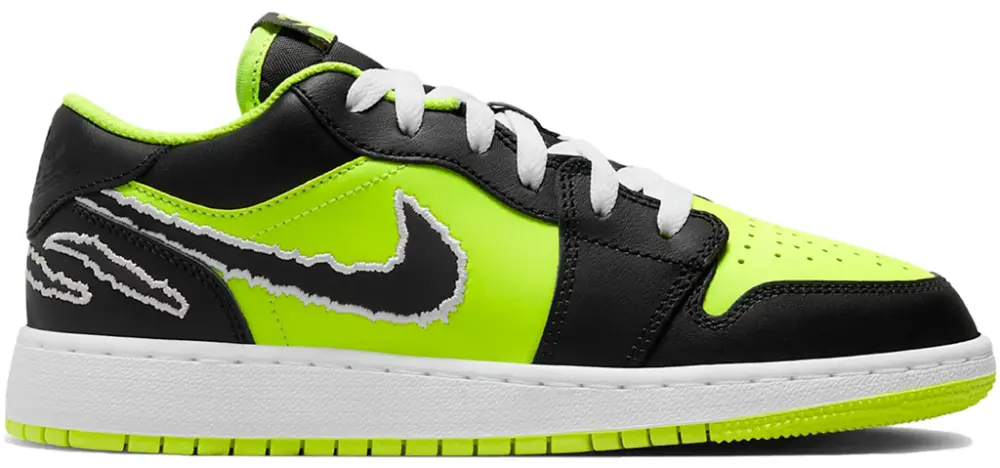 Giày Nike Jordan 1 Low SE GS 'Black Cat Volt ' DX6666-701