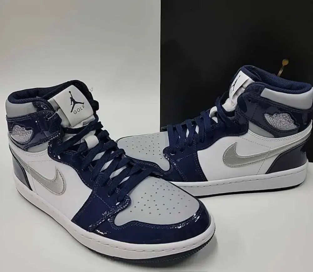 Giày Nike Air Jordan 1 High Golf 'Patent Midnight Navy' DQ0660-100 - Ảnh 4