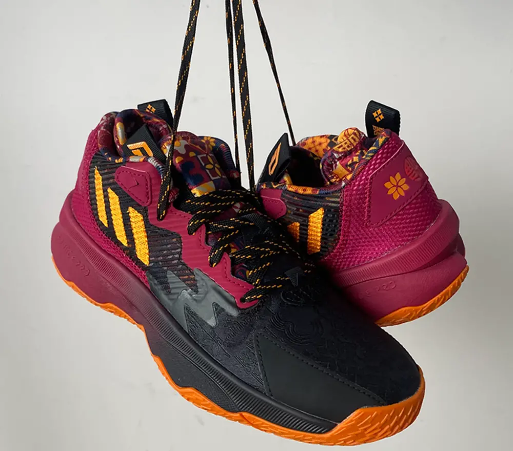 Giày Adidas Dame 8 CNY Black Maroon GW3862 - Ảnh 3