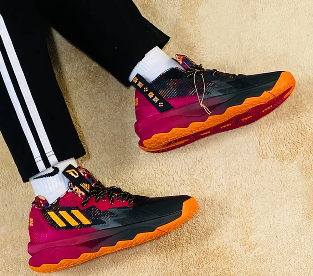Giày Adidas Dame 8 CNY Black Maroon GW3862 - Ảnh 5