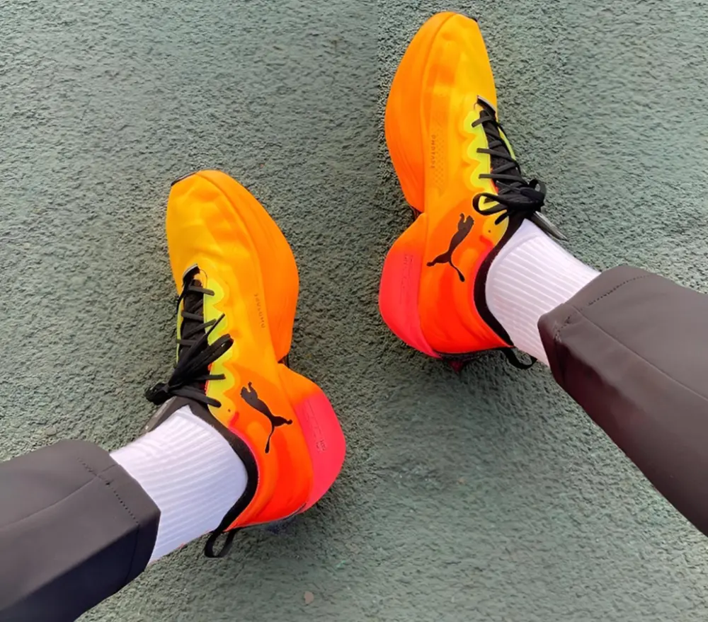 Giày Puma Fast-R Nitro Elite Fireglow 'Yellow Red' 377598-01 - Ảnh 4