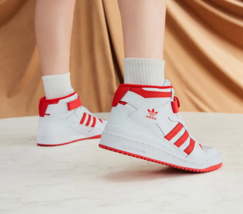 Alternative view of Giày Adidas Originals Forum Mid 'Cloud White Vivid Red' GY5819