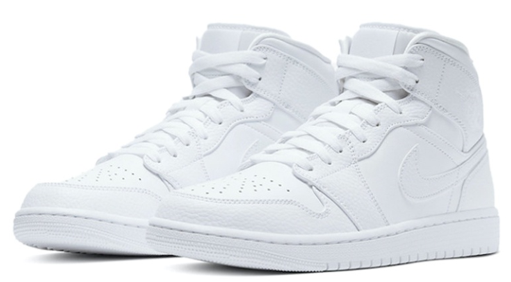 Giày Nike Air Jordan 1 Mid Triple White 554724-130 - Ảnh 4