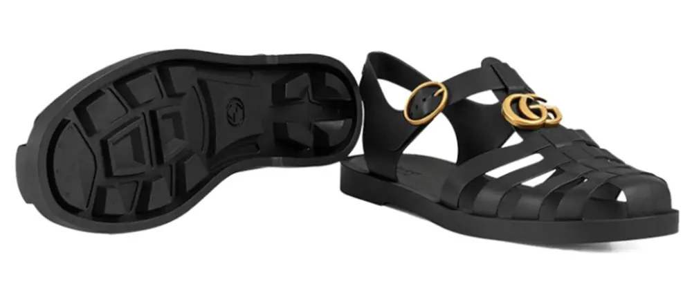 Dép Gucci Rubber Buckle Strap Sandal 'Black' 463463-J8700-1000 - Ảnh 3
