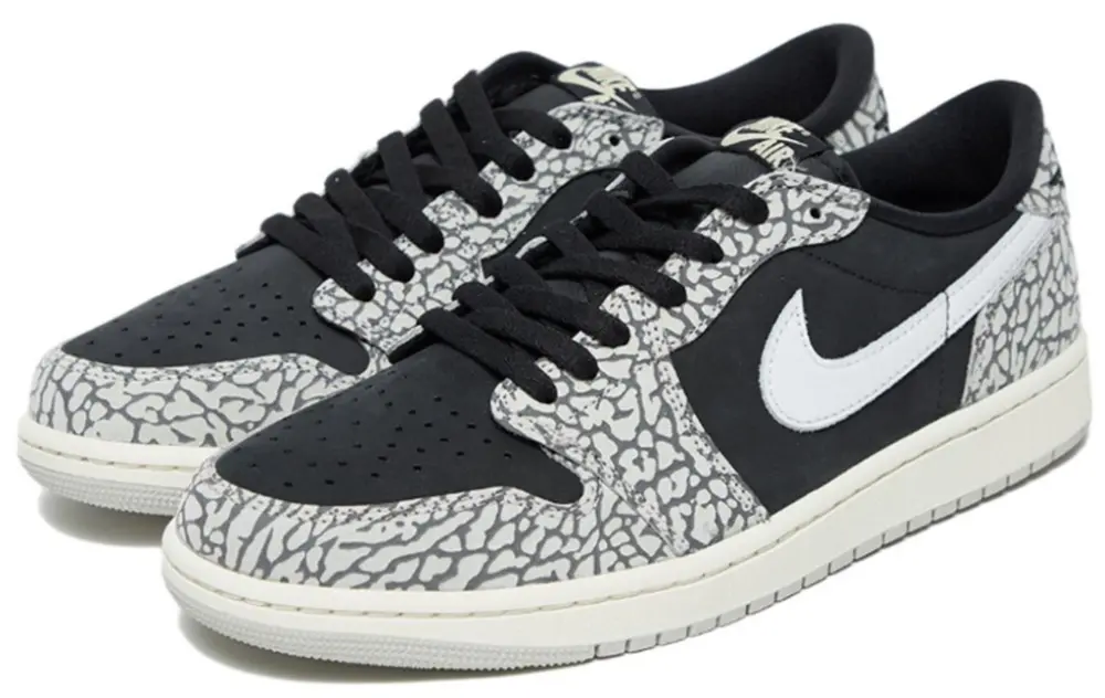 Giày Nike Air Jordan 1 Retro Low OG 'Black Cement' CZ0790-001 - Ảnh 3
