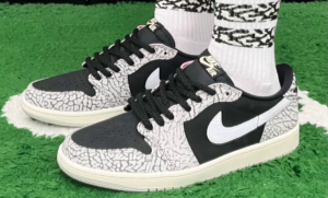 Alternative view of Giày Nike Air Jordan 1 Retro Low OG 'Black Cement' CZ0790-001