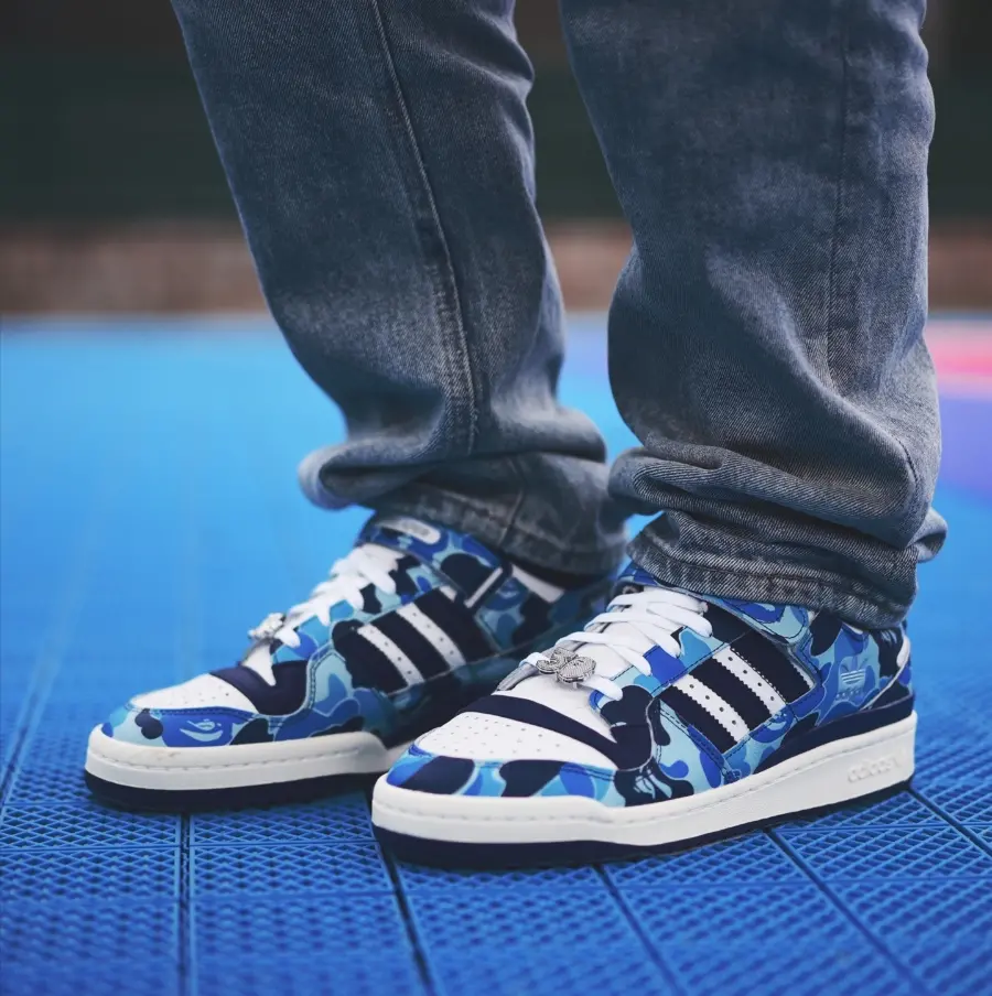 Giày Adidas Forum Low 84 x BAPE '30th Anniversary Blue' ID4772 - Ảnh 4