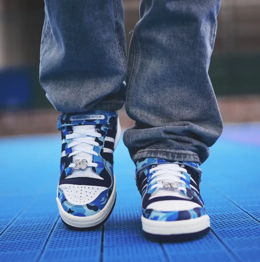 Giày Adidas Forum Low 84 x BAPE '30th Anniversary Blue' ID4772 - Ảnh 3