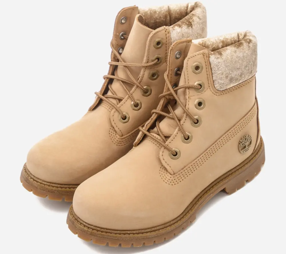 Giày Timberland Women's Leather and Fabric Velvet 6-Inch Boot A21XE - Ảnh 4