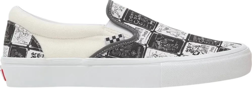 Giày Vans Slip On Skate x Daniel Johnston 'Black White' VN0A5FCAAO7