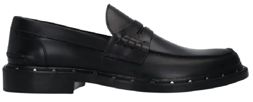 Giày Valentino Shiny Leather Loafers Black VY2S0C42PMF0NO