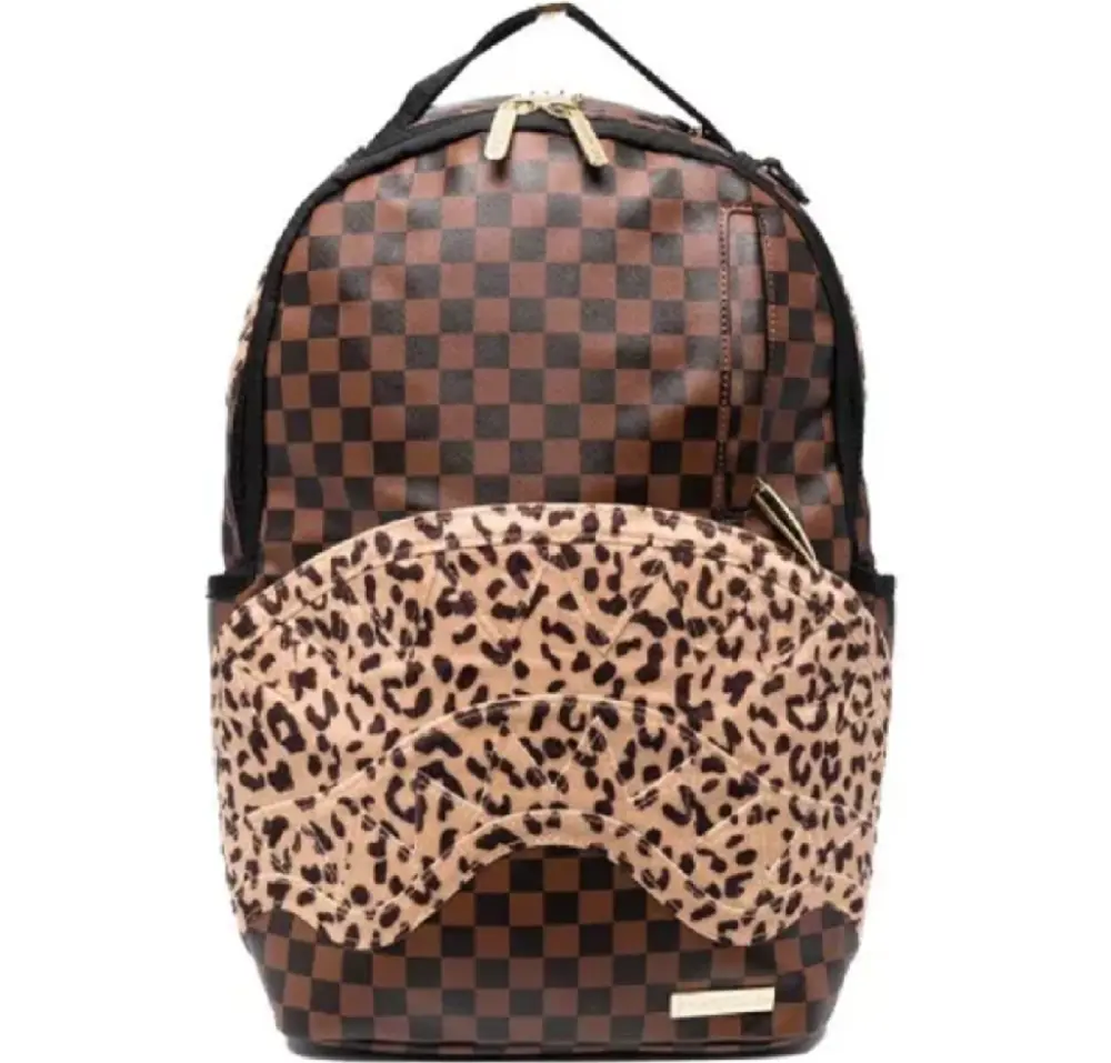 Balo Sprayground DLX Shark Leopard Print Brown W0735724