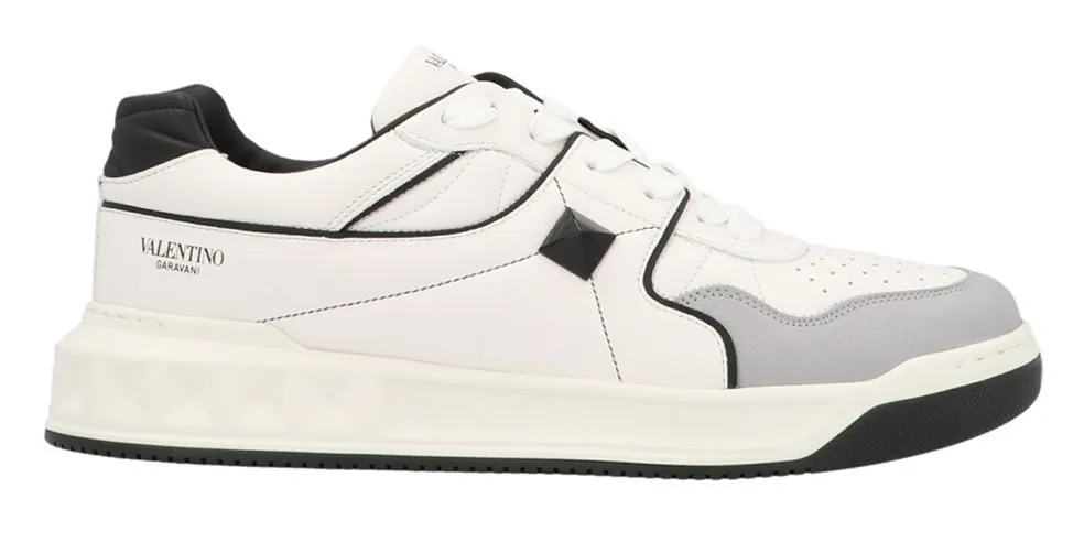 Giày Valentino One Stud Low Top Nappa White Black WY2S0E71NWN0N2