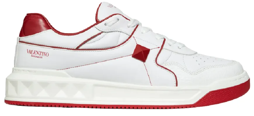 Giày Valentino One Stud Low Top Nappa White Red WY2S0E71NWNR81