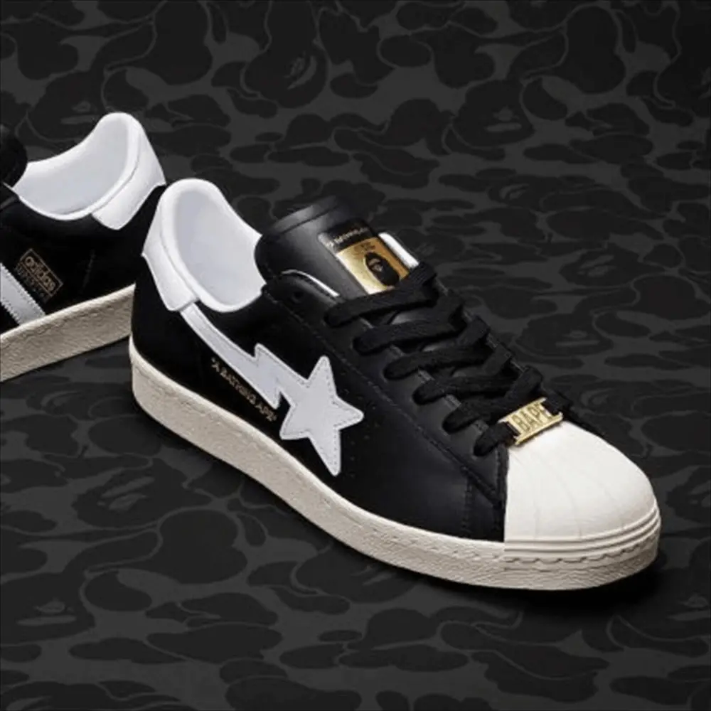 Giày Adidas x BAPE Superstar 80s 'Core Black Off White' IF2385 - Ảnh 3